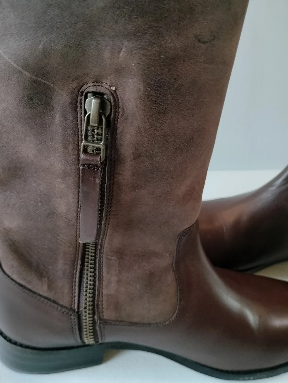 Johnston & Murphy Classic 7.5 Brown Faux Leather Riding Boots Office Chic Preppy